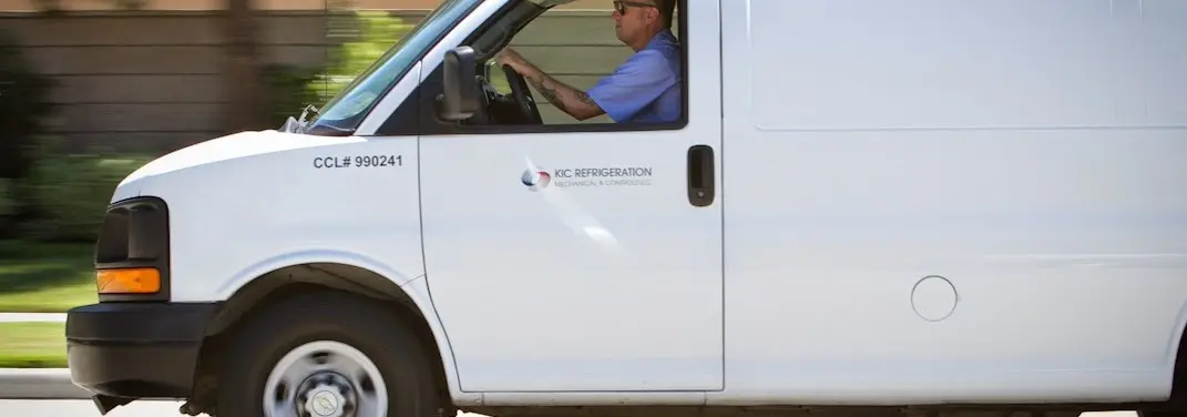 KIC Refrigeration service vehicle serving New Square area